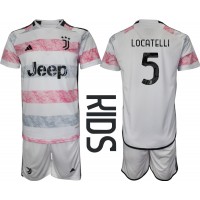 Camiseta Juventus Manuel Locatelli #5 Segunda Equipación Replica 2023-24 para niños mangas cortas (+ Pantalones cortos)